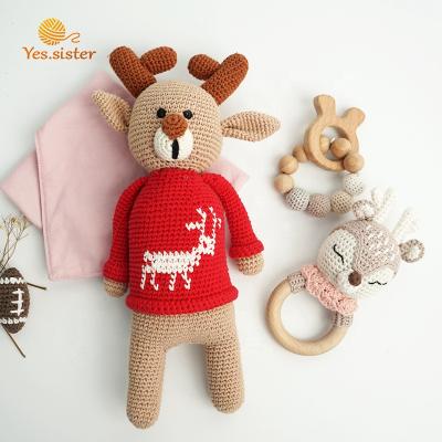 China Wholesale Hot Selling Soft Deer Viable Toy Luxury Crochet Cute Pet Christmas for sale