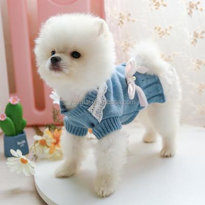 China Cute Sustainable Pet Puppies Mascota Apparel Bichon Yorkie Dog Clothes Dog Sweater Dress for sale