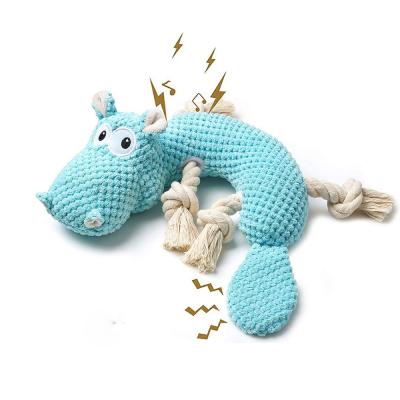 China Sustainable Hot Selling Custom Dog Chew Soft Toy Cotton Squeaky Toy Interactive Dog Toys for sale