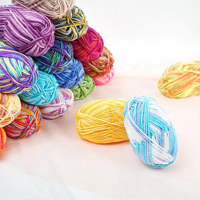 China Multi Color Baby Crochet Knitting Yarn Anti-static Acrylic Yarn Hand Knitting Milk Cotton Bags for sale