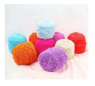 China New Style Handy Ring Spun Doll Crochet Polyester Yarns Knock Knitting Yarn for Crocheting Own Logo for sale