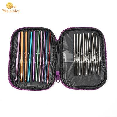 China Durable Crochet Needles Hook Set Needle Case Knitting Needles Crochet Sewing Kit For Crochet Yarn for sale