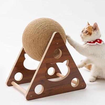 China Environmentally Friendly Wooden Interactive Toy Ball Cat Tree Tower Cat House Scratcher for sale