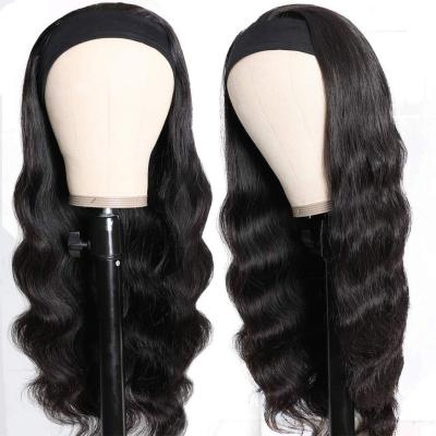 China Water Wave Uniky African American Women Headband Wigs Virgin Hair Curly Headband Wig for sale