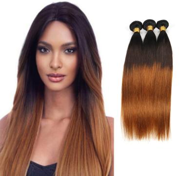 China New Arrival Uniky Ombre Straight Virgin Color Brazilian Hair Bundles With Closure for sale