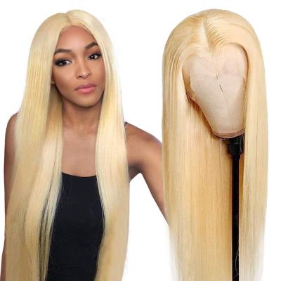 China Straight HD 613 Virgin Hair Raw Lace Front Wig Blonde Full Lace Wigs For Black Women Peruvian 360 Lace Frontal Closure Wig for sale