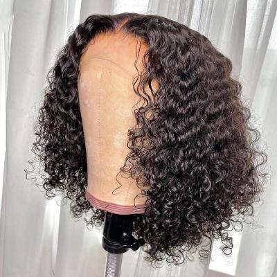 China Cheap Short Curly BOB Human Hair Virgin Wigs BOB Wigs Lace Front Alipearl Glueless Water Wave Uniky Brazilian Virgin Hair for sale