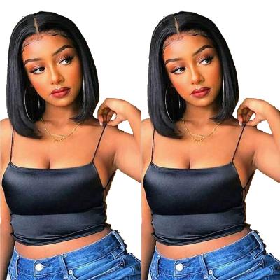 China Raw Straight Hair Short Lead Lace Front Wigs For Black Women, 8 Inch Lead Wig Hair, Cuticle Aligned Hair Lace Front Wig for sale