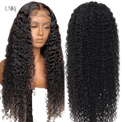 China Cheap Curly Malaysian Human Hair Lace Front Wig With Baby Hair Raw Unprocessed Virgin Cuticle Aligned 360 Kinky Curly Lace Frontal Wig for sale