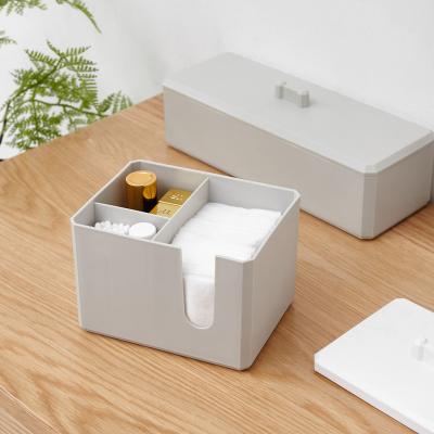 China Wholesale Makeup Multi-Function White Portable Plastic Organizer Desktop Small Object Stocked Storage Box for sale