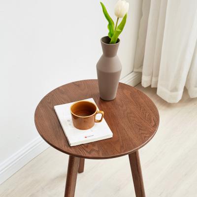 China High Quality Modern Smart Furniture Solid Wood Solid Walnut Side Table Living Room Dressers Round Sofa Side Table for sale