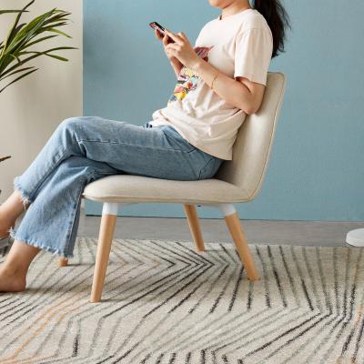 China Modern Design Soft Velur Fabric Sofa Dining Chairs Natural Solid Wood Cooling Chair Legs For Living Room for sale