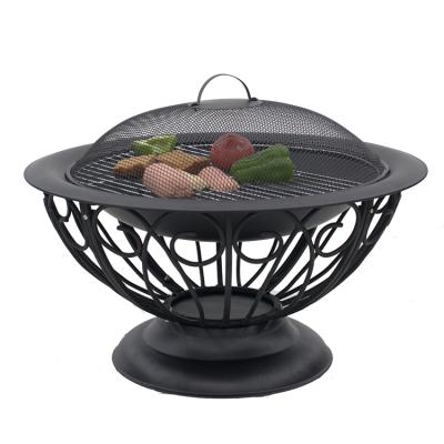 China Ornate Style Base Garden Flower Fire Pit Stocked Steel BBQ for sale