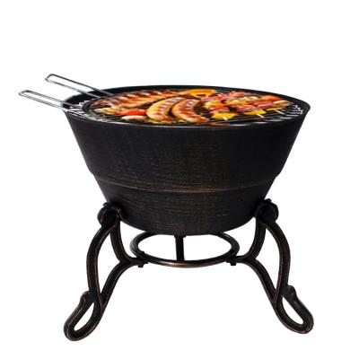 China Stored Portable 18 Inch Cast Iron BBQ Fire Pits For Outdoor Use for sale