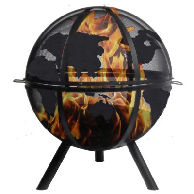 China Stored portable sphere fire pit with corten steel for outdoor heating for sale