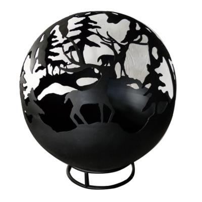 China Stored Heavy Duty Customized Deer Design Fire Pit Sphere Customized for sale