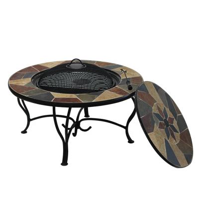 China Stored Natural Granite Top BBQ Table Top Fire Bowl For Garden Use for sale