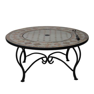 China Marble Fire Stocked Coffee Table BBQ Table Top With Cooler for sale