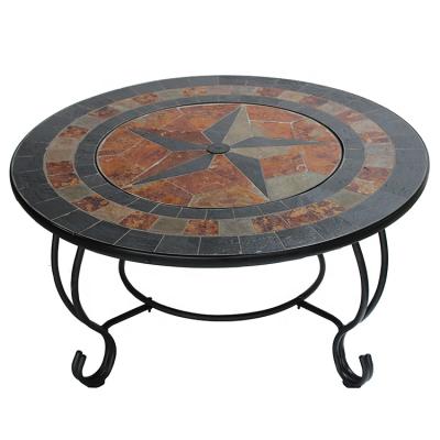 China Stocked Hot Sale Garden Slate Top 3-in-1 BBQ Fire Pit Table for sale