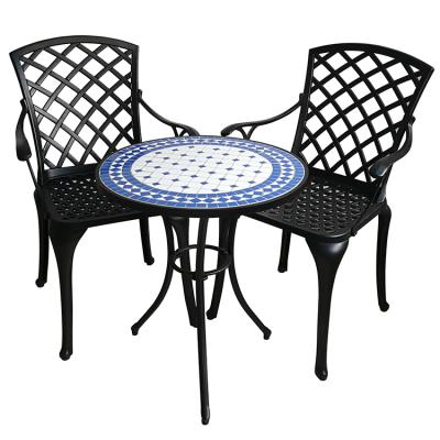 China Outdoor Table Factory Outlet 24 Inch Round Outdoor Mosaic Tile Top Table Chairs for sale