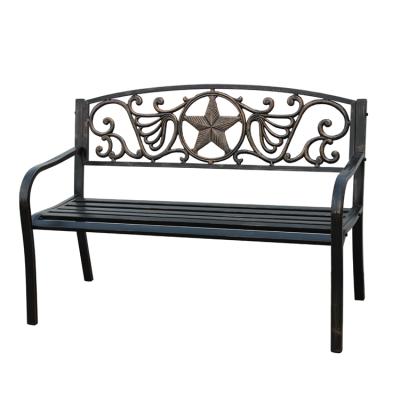 China Outdoor Patio Bench Star Design Cast Iron Garden Metal Bench for sale