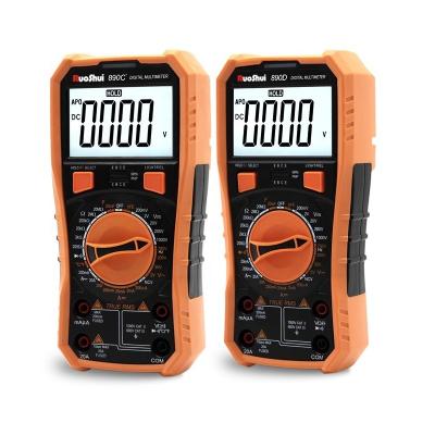 China RuoShui 890C+ 890D Digital Multimeter Manual Range Capacitance Meter Resistance Meter hFE Triode Tester with NCV and True RMS 890C+ 890D for sale