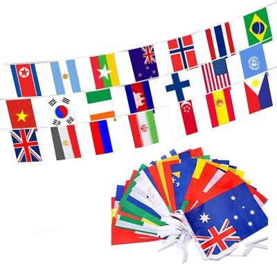 China Hot Selling Decorative Colorful String Flag Polyester String Flags With Logo Custom Print for sale