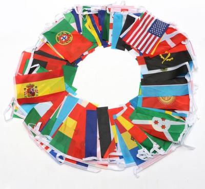 China Custom String Flag Wholesale All Countries String Flag Bar Decor String Flags World Cup Nations Colored Flags for sale