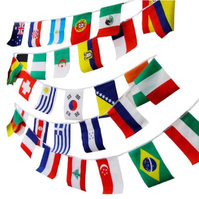 China Health Care Institutes All Country Football String Flag Bar Decor String Flags World Cup Nations Colored String Flags Wholesale for sale