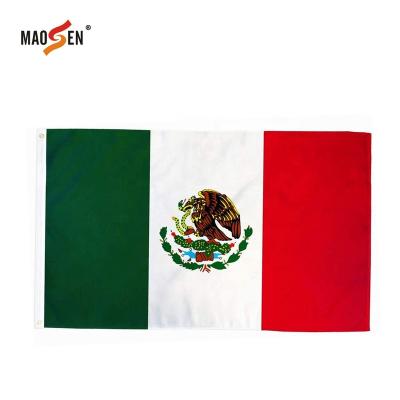 China Mexico Hanging Flag Custom Design Country Flag Banner Knitted Flag Supermarket Item Printed for sale