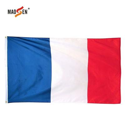 China Custom Available High Quality Red White French Flag VOLANT Logo Size National Flags Blue Factory Price for sale