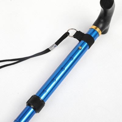 China Outdoor Mountaineering Rubber Pole Telescopic Pole Aluminum Retractable Alpine Folding Pole for sale