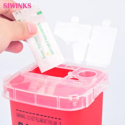 China PMU& Tattoo Biohazard Waste Plastic Sharp Disposal Container Tattoo Needle Container Sharps 1L Microblading Waste Box for sale