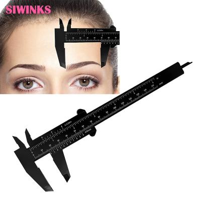 China simple & Professional Wholesale Permanent Makeup Microblading Accessories Tools Stencils Templates Vernier Slide Plastic Measuring Eyebrow Ruler for sale