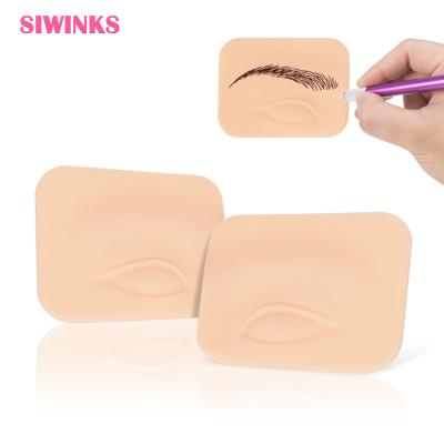 China Tattoo Training & Permanent Makeup Shaping Beauty Face 3D White Eyebrows Eyeliner Eye Liner Microblading Tattoo Practice Board Silicone Hot Selling Mini Outdoor Skin for sale