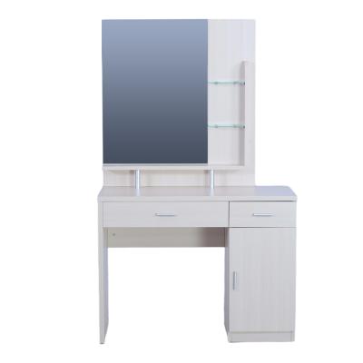 China High quality simple modern square glass mirror bedroom furniture sale wooden white dressing table. for sale