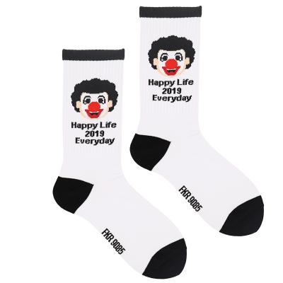 China QUICK DRY White Cotton Nylon Spandex Baseball Sports Socks Custom Design Athletic Sport OEM Private Label Sock Clown Colorful Socks for sale