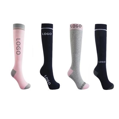 China Sporty Fashion Pink Stockings Equestrian Socks 100 Custom Organic Cotton Tube Horse Riding Socks For Men And Women for sale