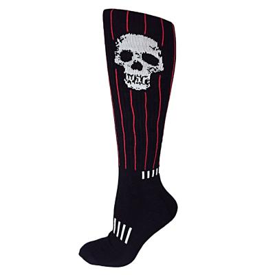 China Professional Sports Men's Long Compression Knee Highs Breathable Gym Socks Black Custom Logo Skull Deadlift Cartoons Athletic Socks for sale