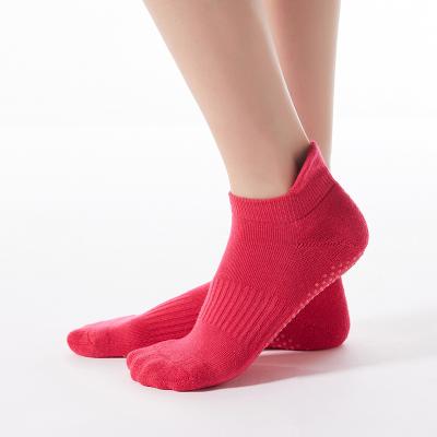 China Breathable Double Heel Around Terry Professional Non-slip Pure Non-slip Cotton Toe Yoga Socks Ladies Socks Anti-skid Sock for sale