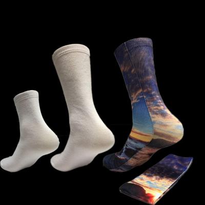 China Cheapest pure color sporty simple white polyester digital print sock heat transfer custom fashion streetwear socken sublimation socks for sale