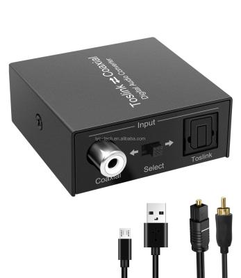 China Coaxial to Toslink or Toslink to Coaxial Digital Audio Converter Optical Audio Converter with Optical Coaxial Cable for sale