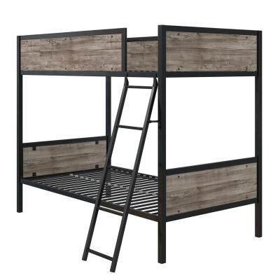 China (Other) Single Adjustable Double Platform Over Double Metal Bunk Bed For 2 Person Kids Bedroom Furniture for sale