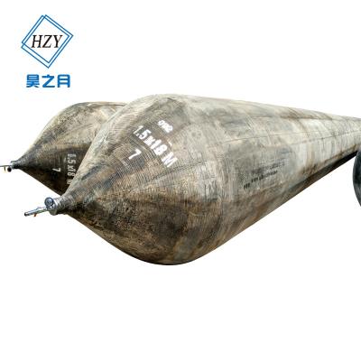 China boat launching / lifting / moving / docking natural rubber inflatable pontoon tube for bridge installation for sale