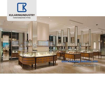 China Customized Retail Store Jewelry Retail Store Kiosk Display Furniture Cabinet Showcase Counter For Gold Jewelry Store for sale