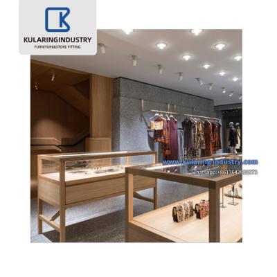 China Customized Fit Design Retail Clothing Store Furniture Clothing Store Fixture Cloth Clothing Store Display Cabinet Rack For Garment Store for sale