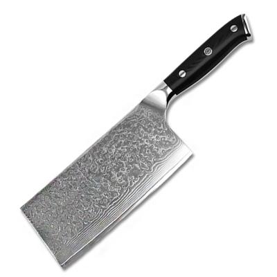 China Wholesale Viable 7 Inch Damascus Cleaver Knife Group of Ten Handle for sale