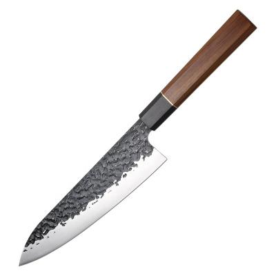 China Viable factory selling 8 inch high carbon steel chef knife with hammer design for sale