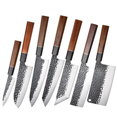 China Viable newcomer high carbon steel knife set with hammer design for sale