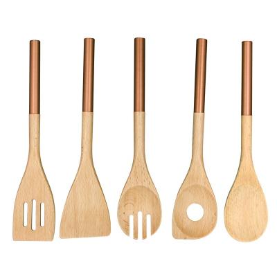 China 5pcs Sustainable Kitchen Utensil Wooden Cooking Tools for sale